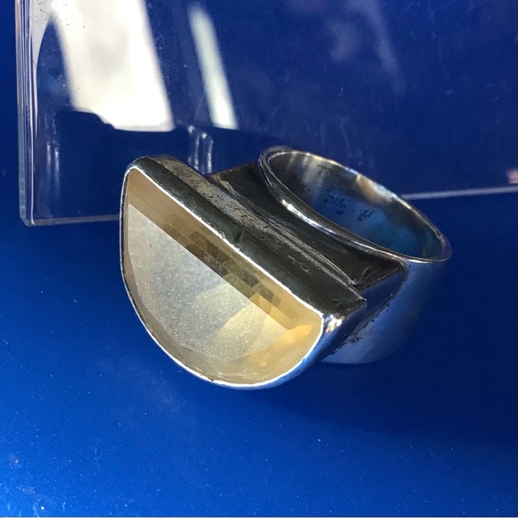 Yellow Quartz and Sterling Ring - Picture 4 of 7